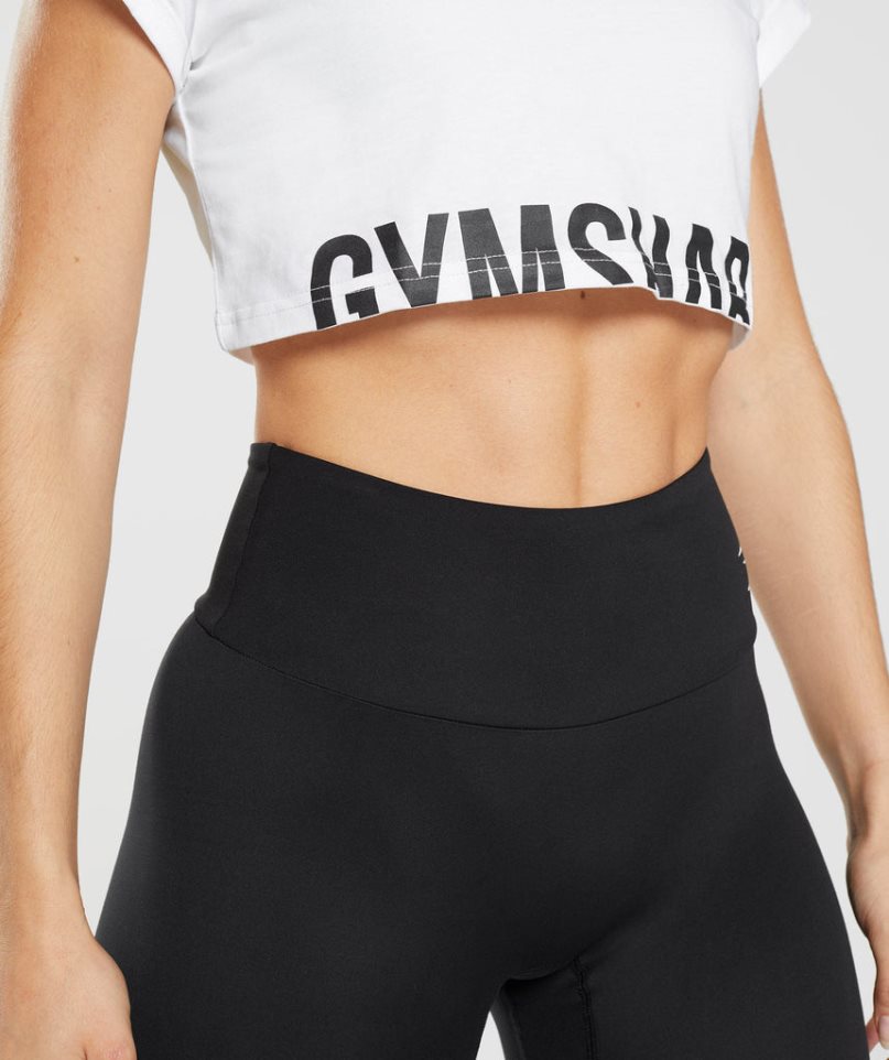 Przycięte Topy Gymshark Fraction Damskie Białe | PL 243AOV